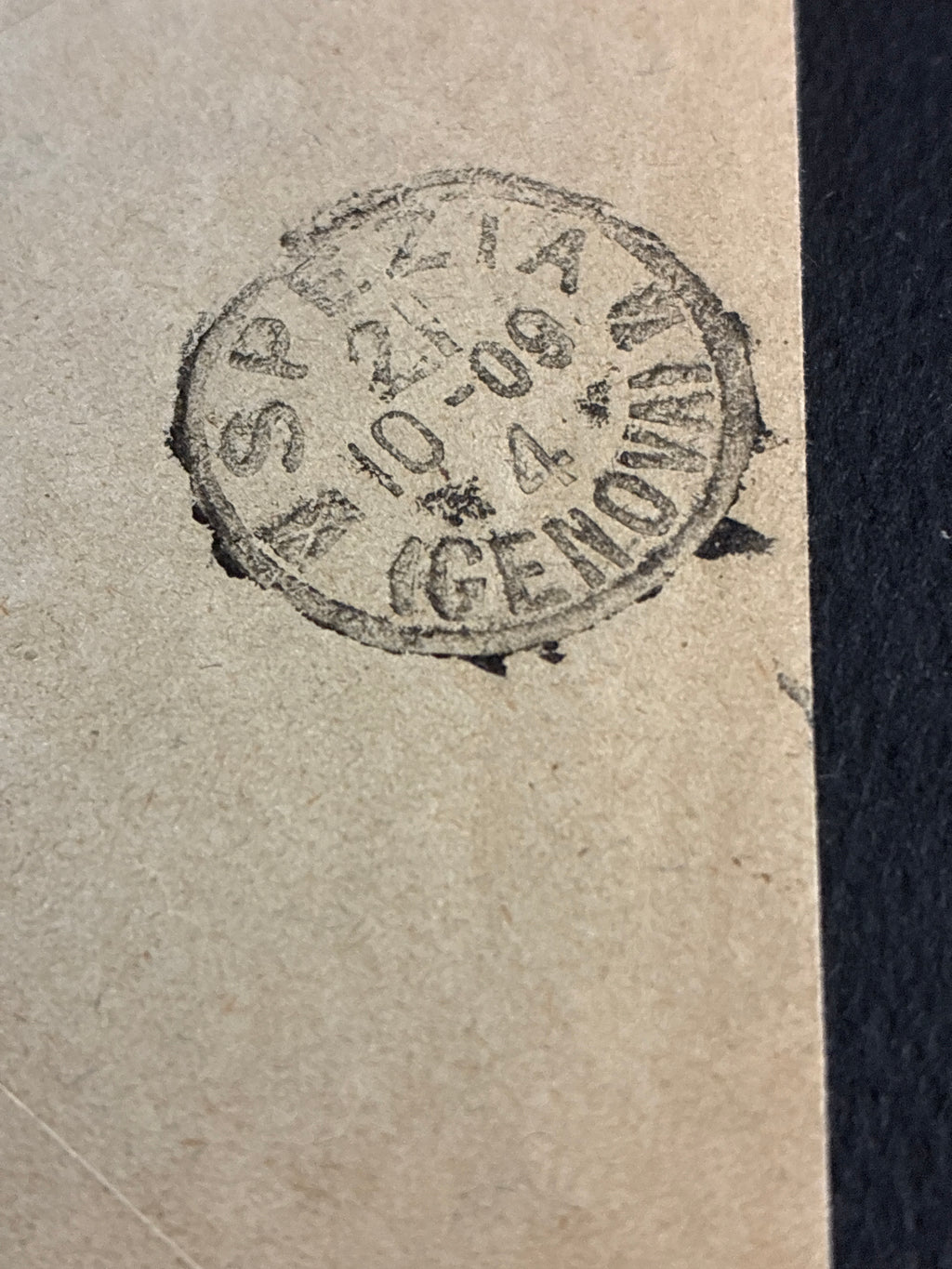 Busta Commerciale Lloyd Sabaudo (1909) da Genova a Spezia con 15c Michetti