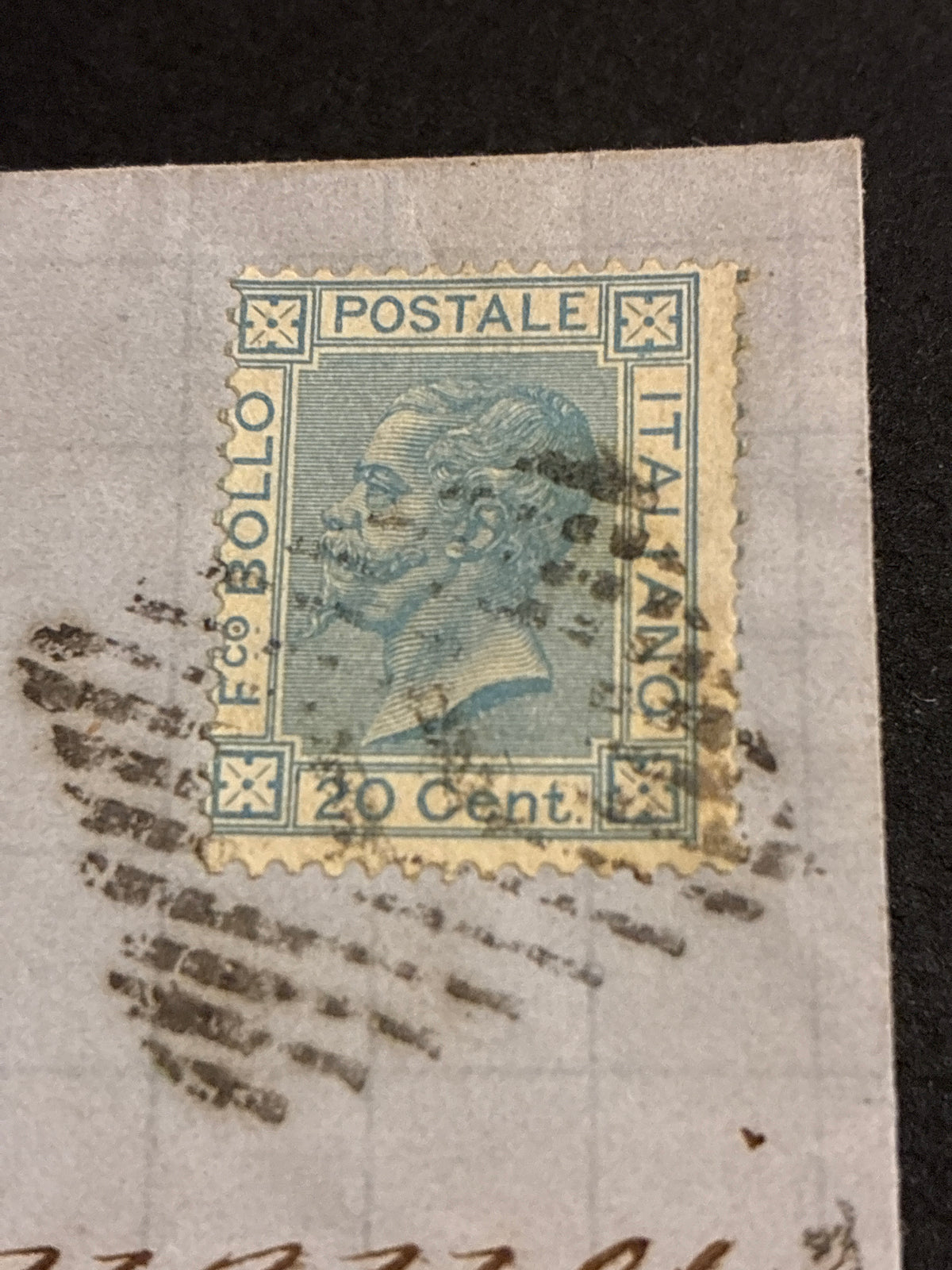 Piego commerciale da Livorno a Follonica (30 maggio 1876) con 20 centesimi Vittorio Emanuele II