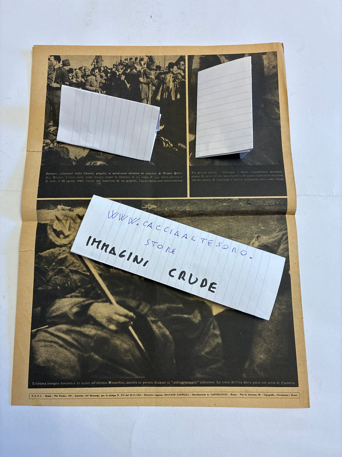 Rarissimo Numero Speciale Rivista Crimen 4 Maggio 1945 {Il Maledetto Sangue Dei Traditori - Fine Mussolini}