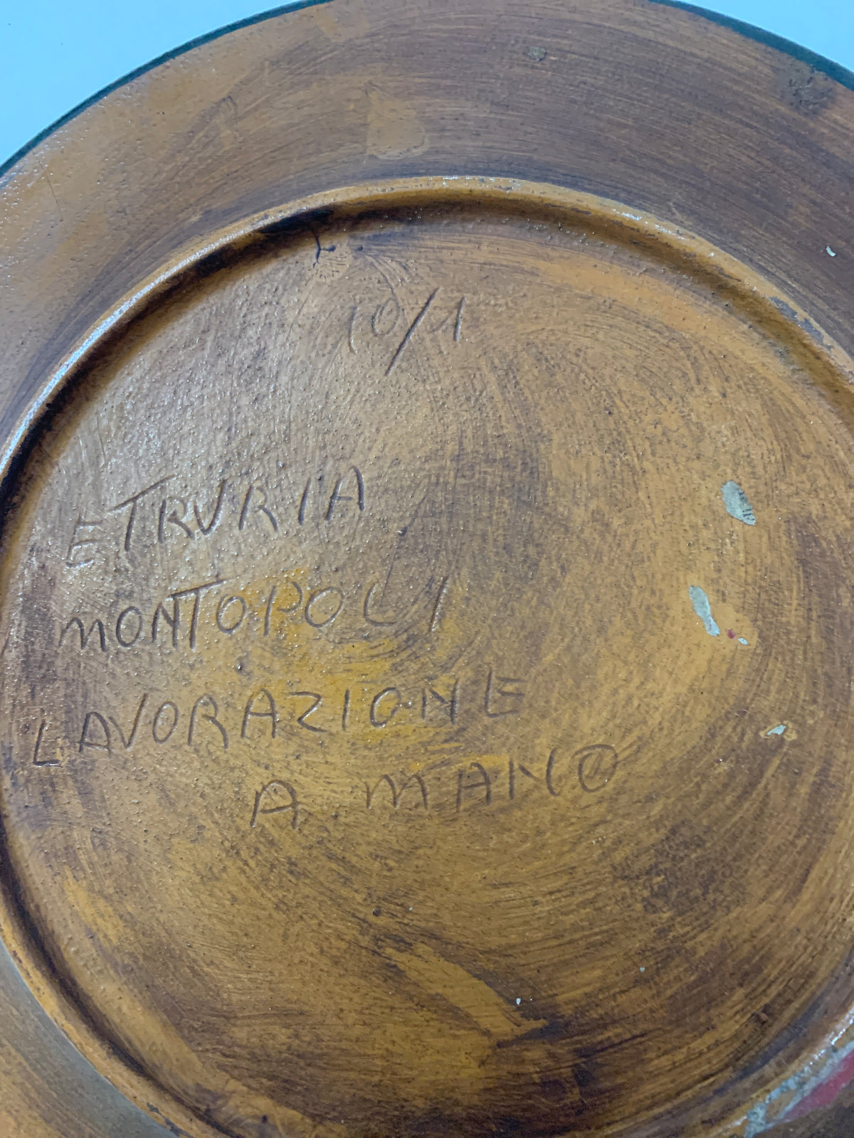 Piatto Decorativo da Parete Etruria Montopoli in Terracotta Lavorazione a Mano