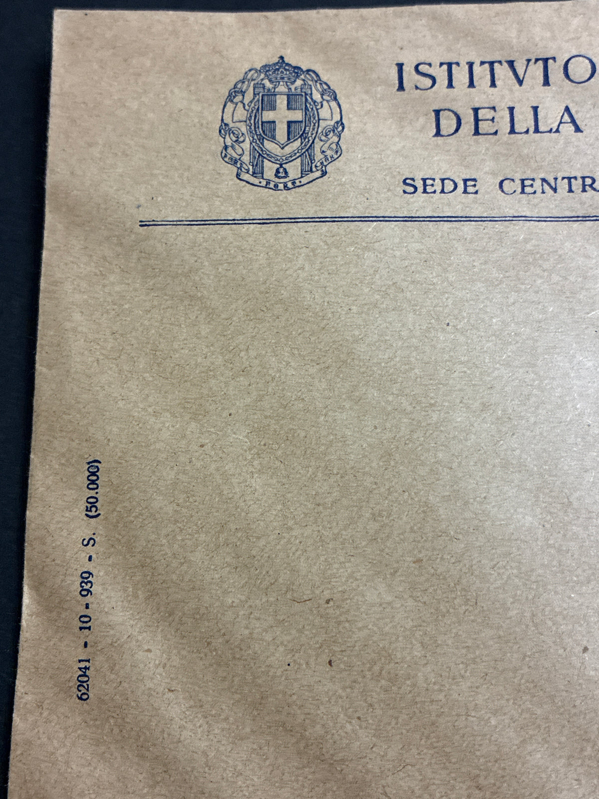 INFPS - Busta d'ufficio del 1939 con sigillo del regime