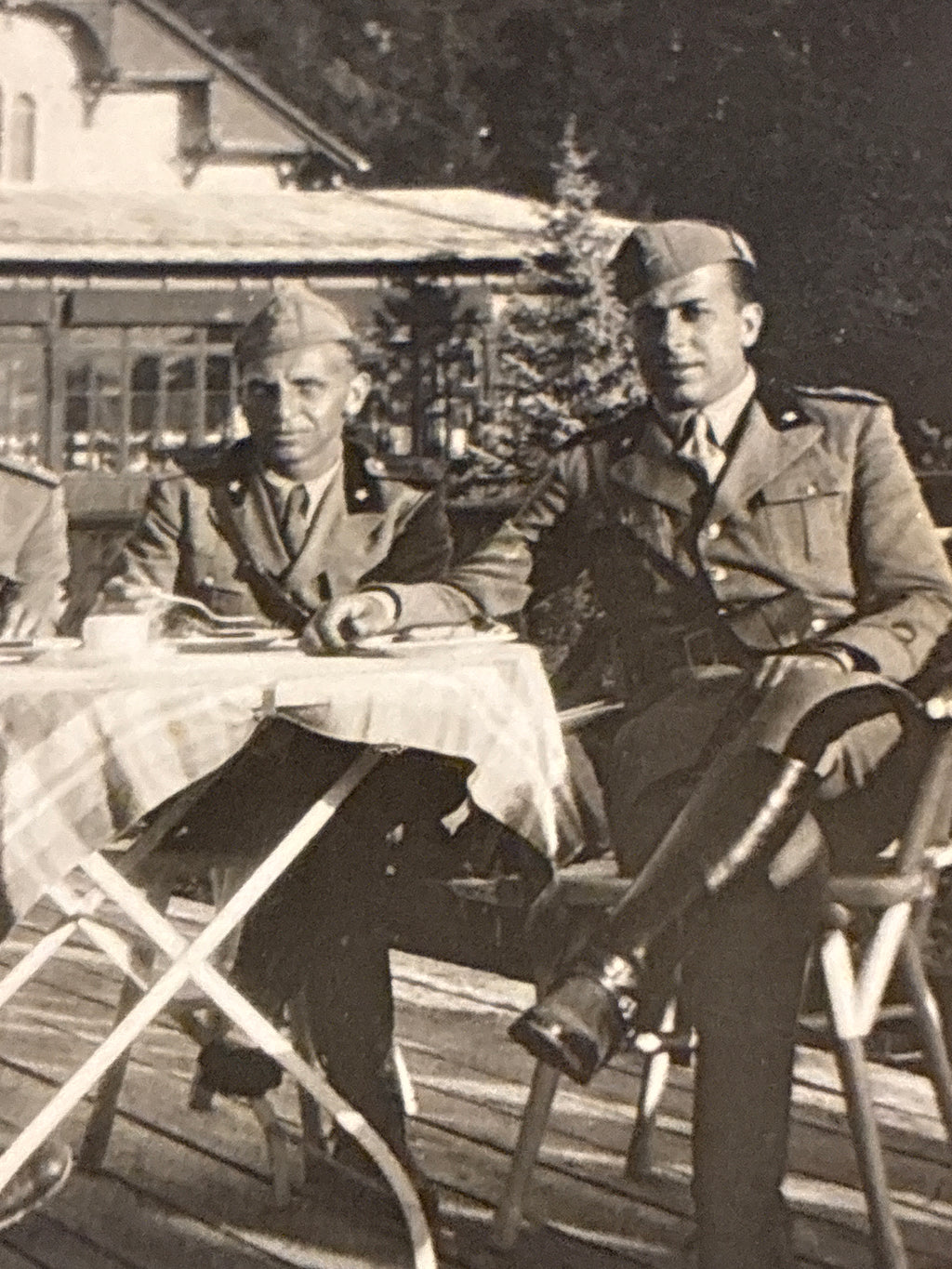 FOTO MILITARE 1937 MENDOLA BOLZANO UFFICIALI GUARDIA DI FINANZA CON CARLO DABALÀ