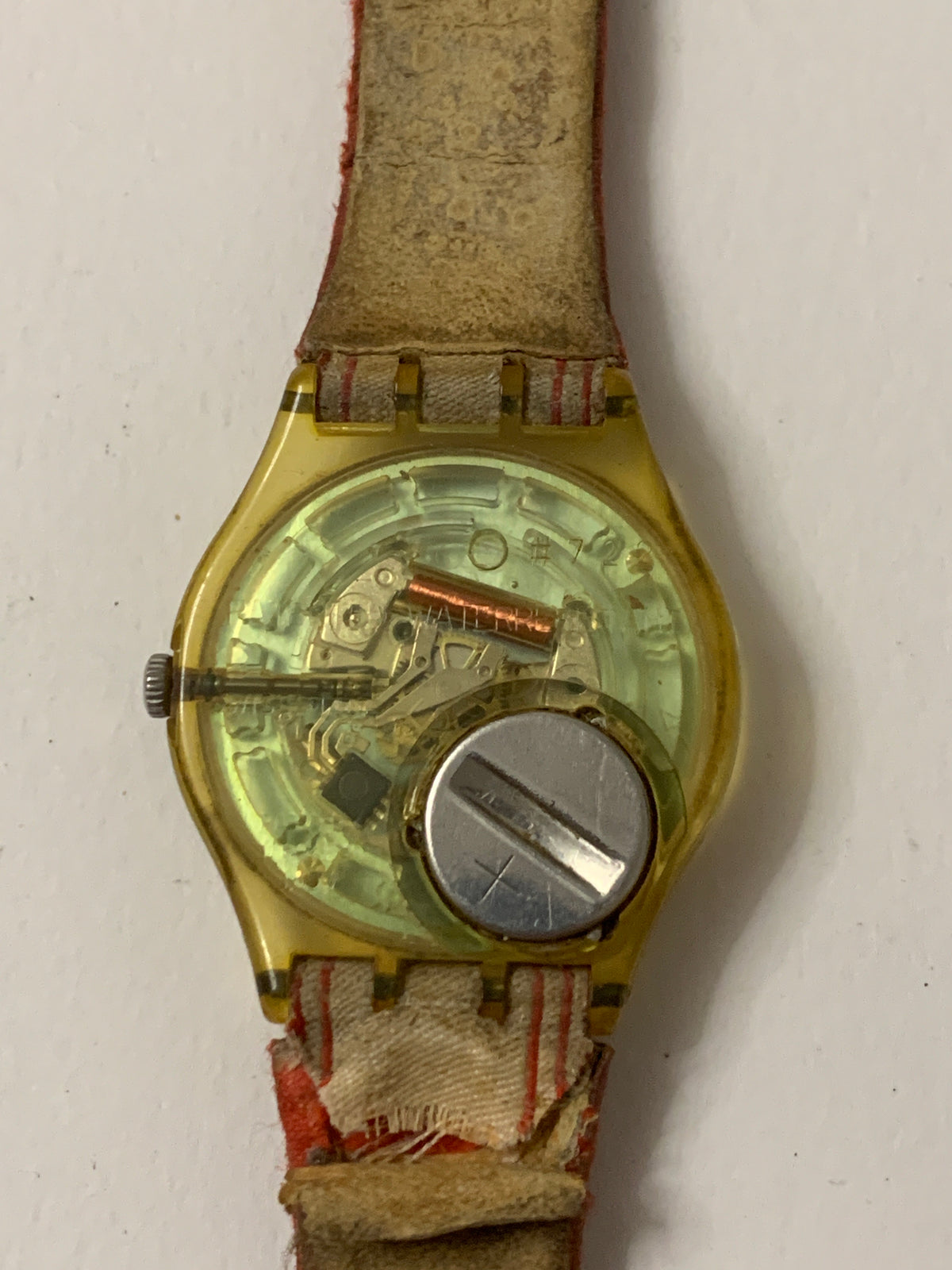 Orologio Swatch Vintage Edizione Olimpica 2007 Cassa Trasparente e Cinturino Tessuto