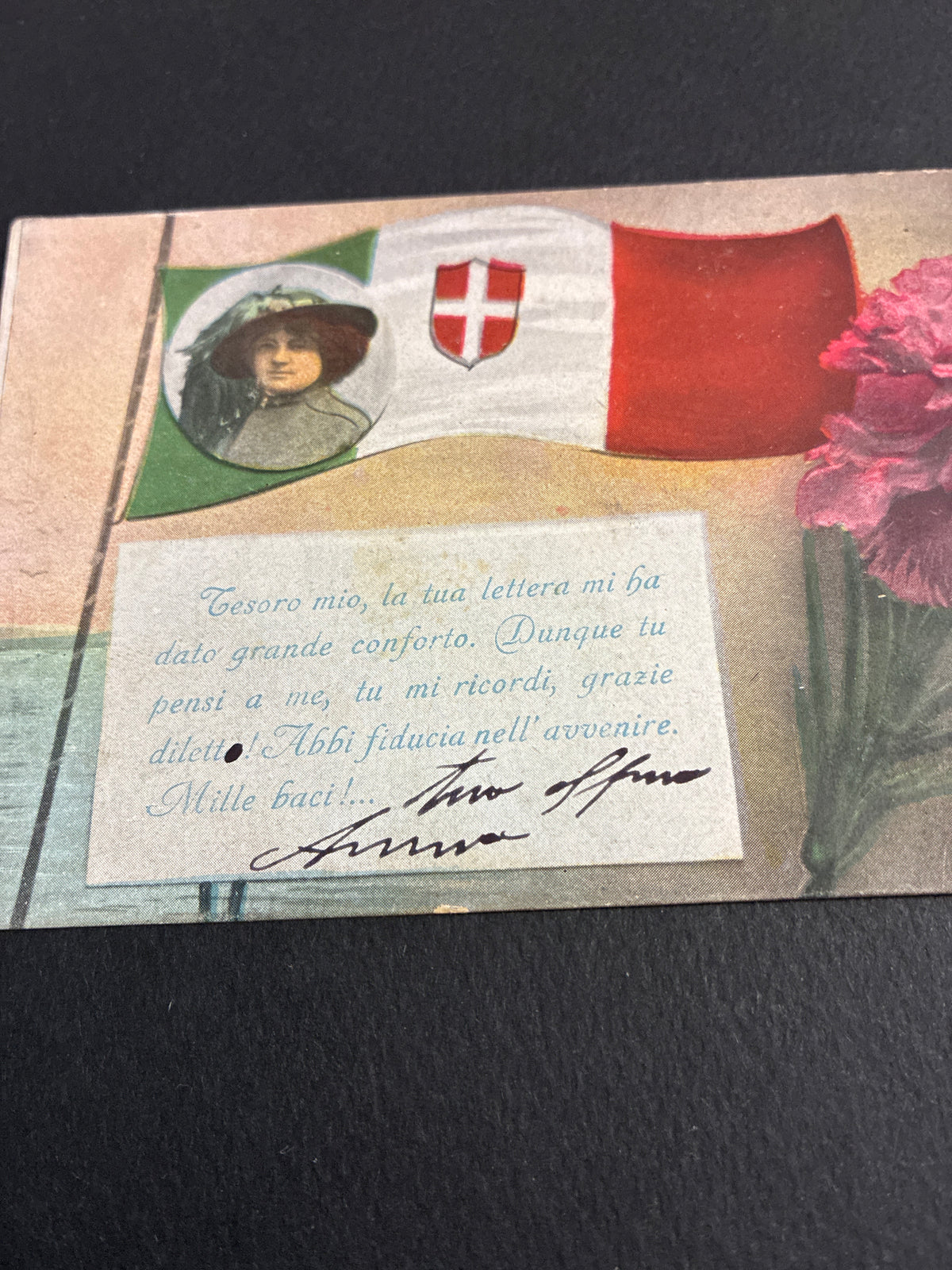 Esercito WW2 - "Tesoro mio..." Inutilizzata con firme Nino e Anna