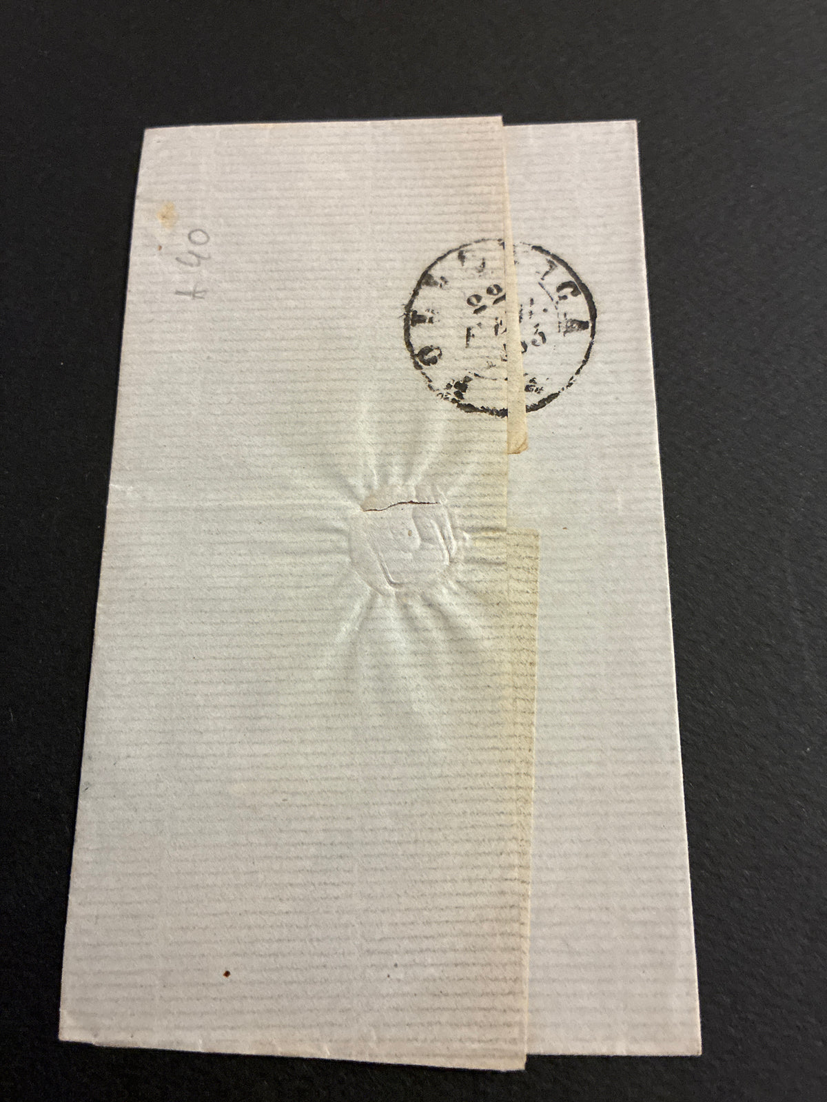 Lettera 1863 con 15 Centesimi Azzurro Primo Tipo "Matraire" in uso precoce dall'Archivio e Collezione dell'Ing. Curzio Batini