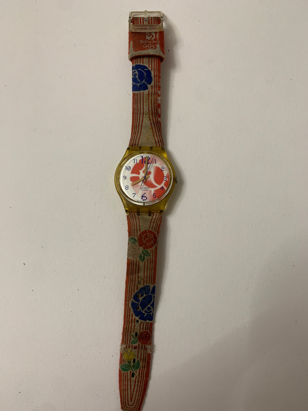 Orologio Swatch Vintage Edizione Olimpica 2007 Cassa Trasparente e Cinturino Tessuto