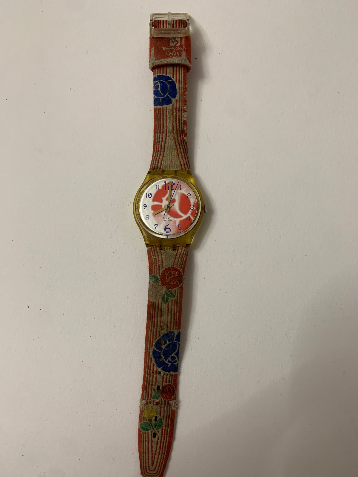 Orologio Swatch Vintage Edizione Olimpica 2007 Cassa Trasparente e Cinturino Tessuto