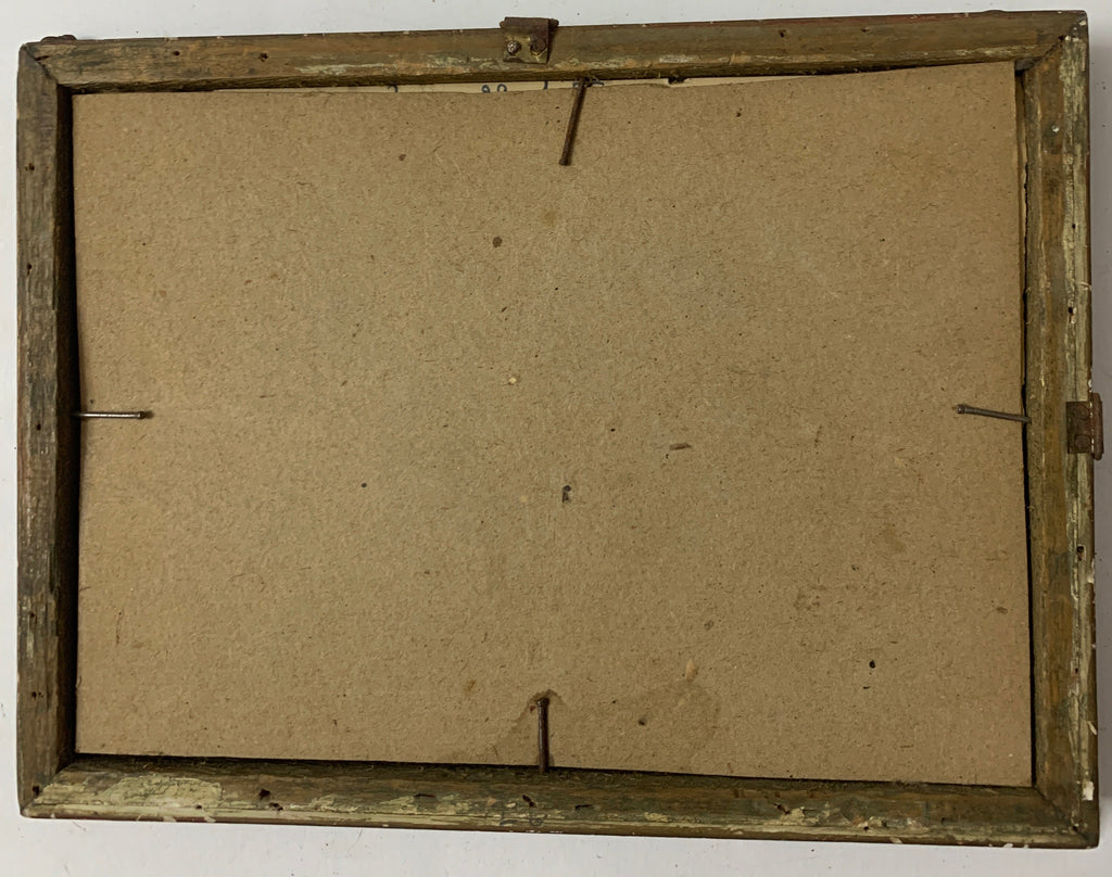 Cornice Antica dell'800 in Legno Dorato e Finto Guscio di Tartaruga