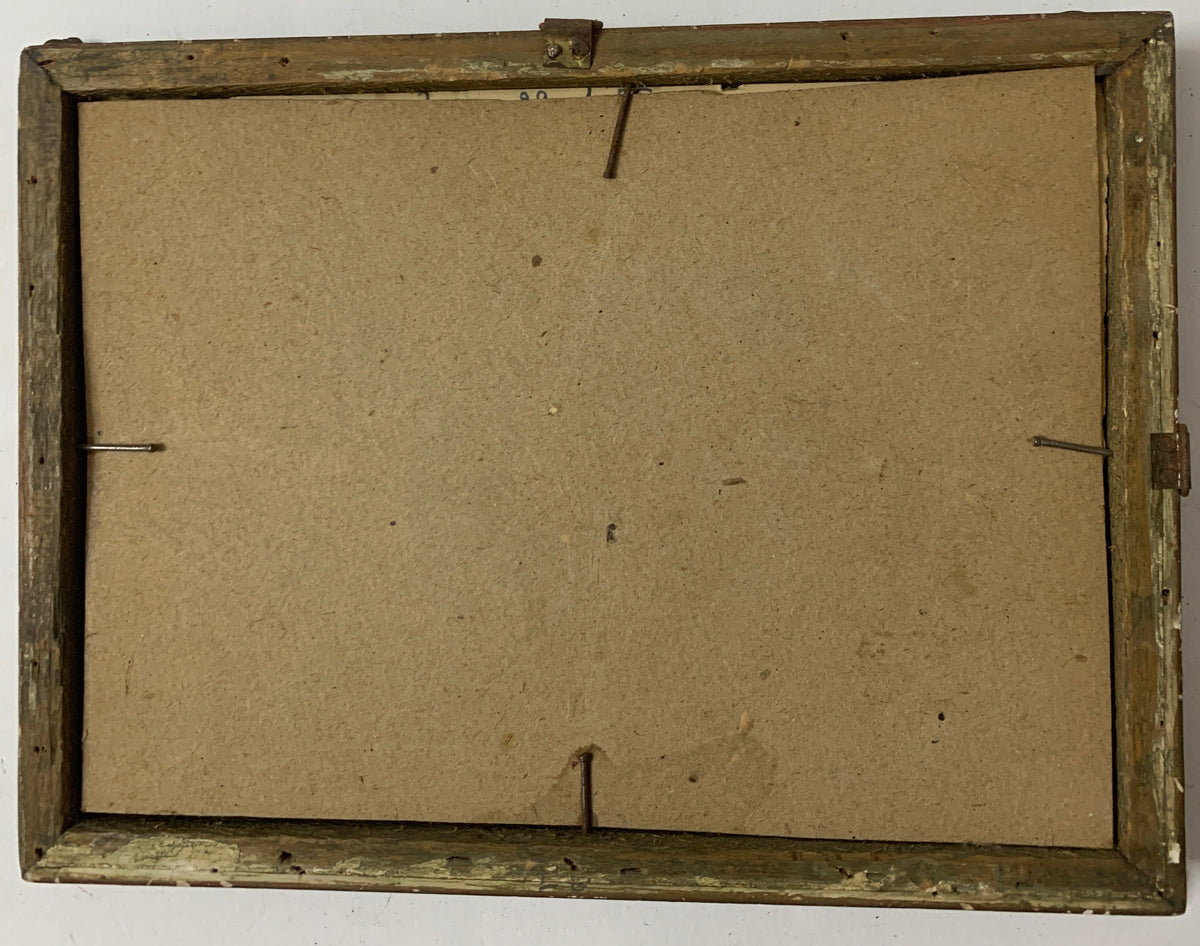 Cornice Antica dell'800 in Legno Dorato e Finto Guscio di Tartaruga