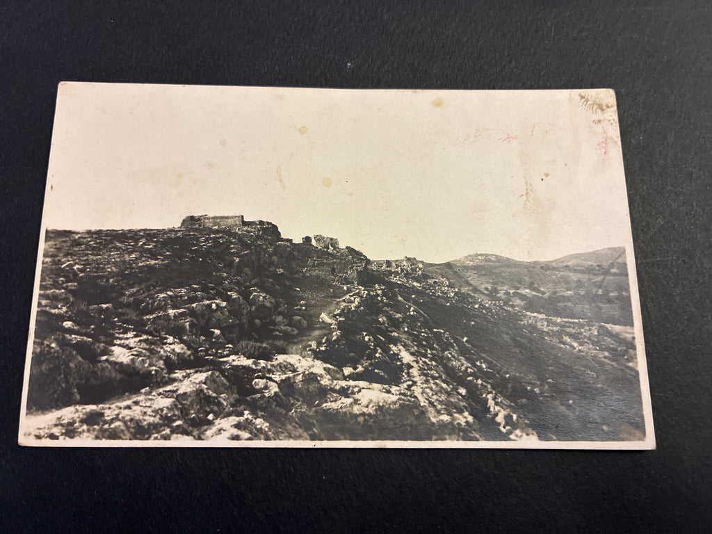 Fotocartolina Epoca Libia Italiana Tripoli Fortificazioni Rocciose Avamposto - Fotografo G. Pucci Rarap