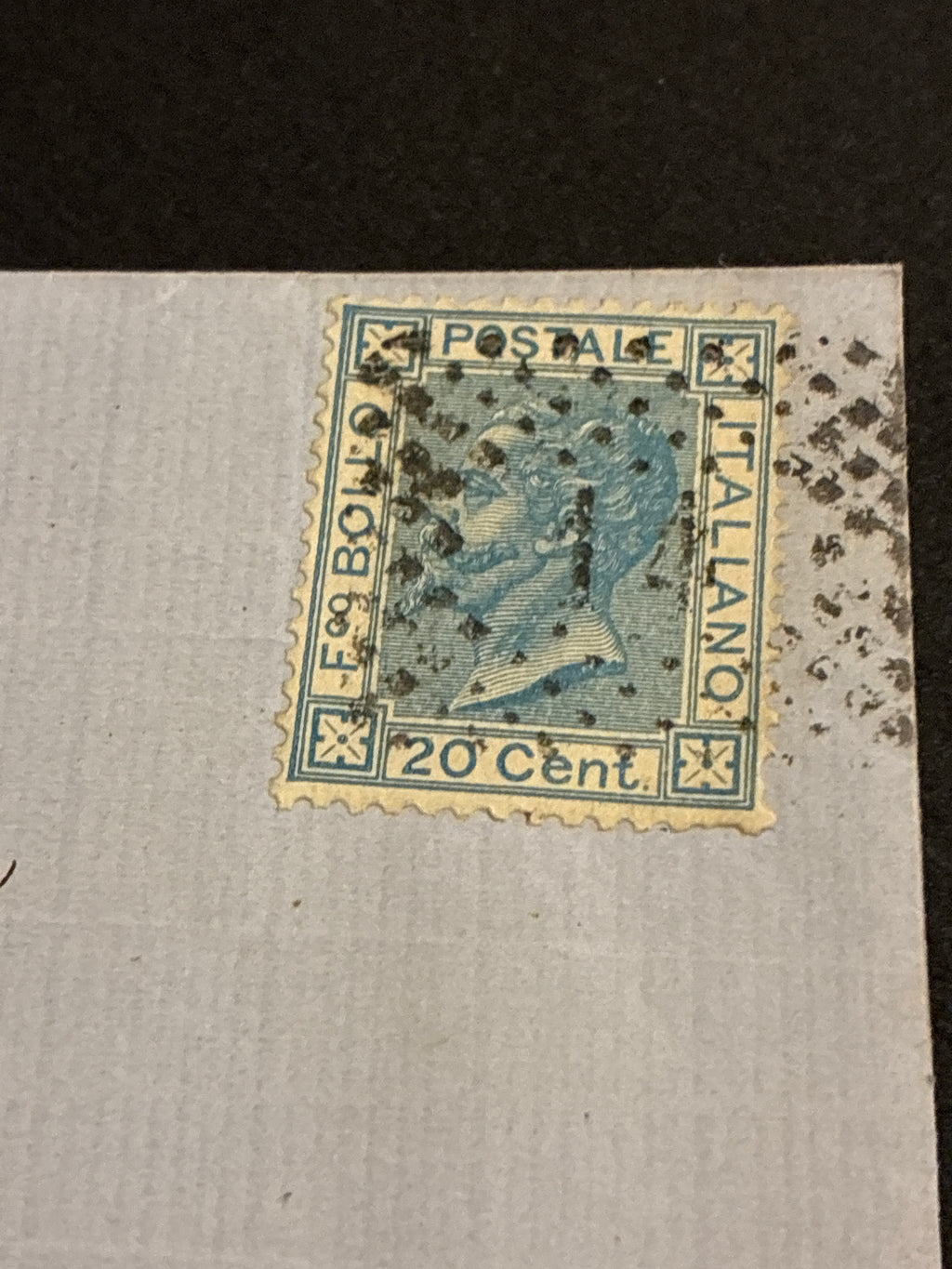 Lettera del 1870 da Livorno a Follonica affrancata con francobollo da 20 centesimi