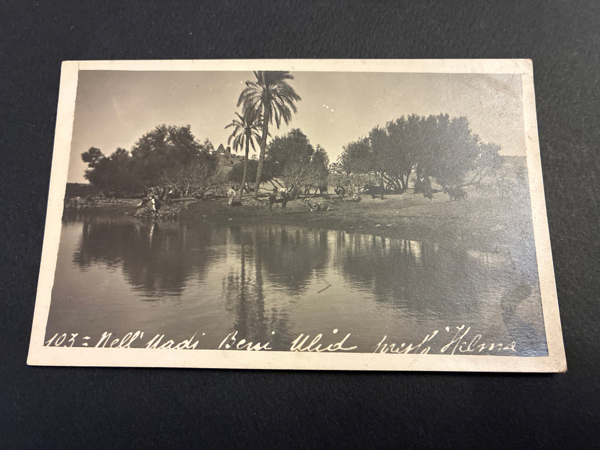 Cartolina Fotografica Libia Beni Ulid - N. 103 Nell'Wadi Beni Ulid Presso l'Oasi - Rara Non Viaggiata