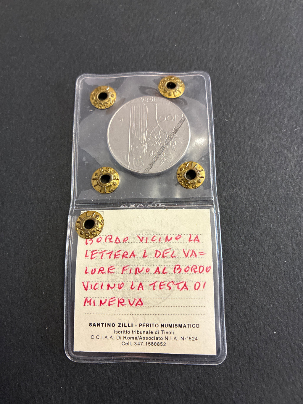 100 Lire 1984 Minerva Spettacolare Sfaldamento di Laminazione Periziata SPL