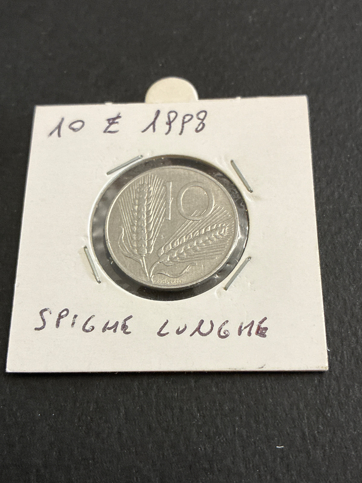 10 lire del 1998 Spighe variante numismatica con ariste e spighe lunghe nc