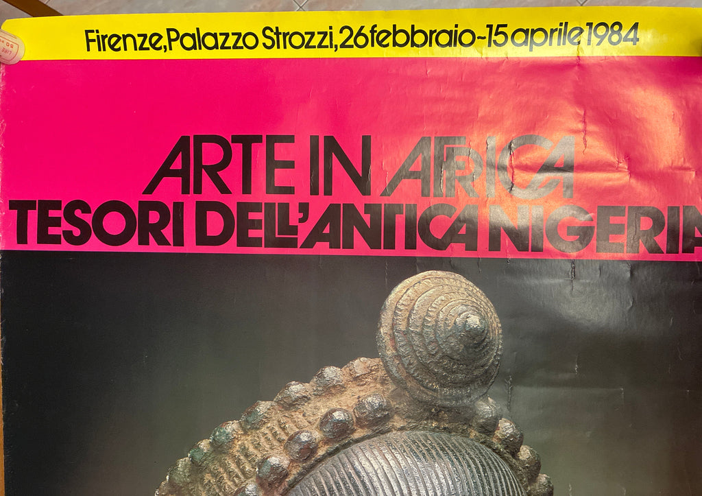 Manifesto mostra "Arte in Africa. Tesori dell'antica Nigeria" - Palazzo Strozzi Firenze 1984