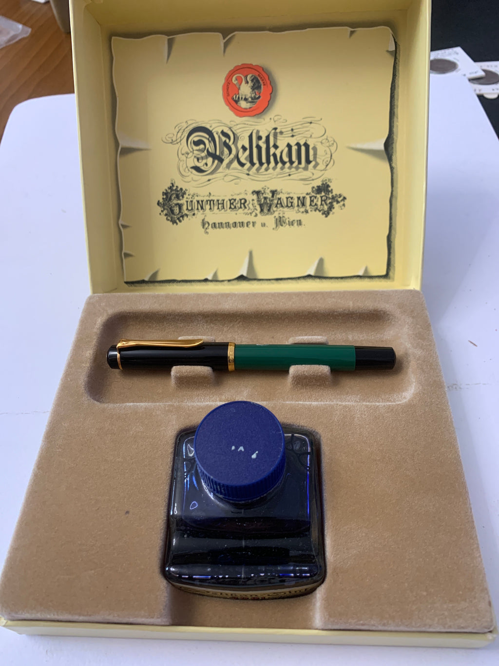 Set da Scrittura Pelikan Günther Wagner Penna e Inchiostro 4001 in Scatola Originale