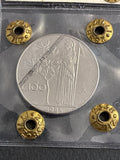 100 Lire 1984 Minerva Spettacolare Sfaldamento di Laminazione Periziata SPL