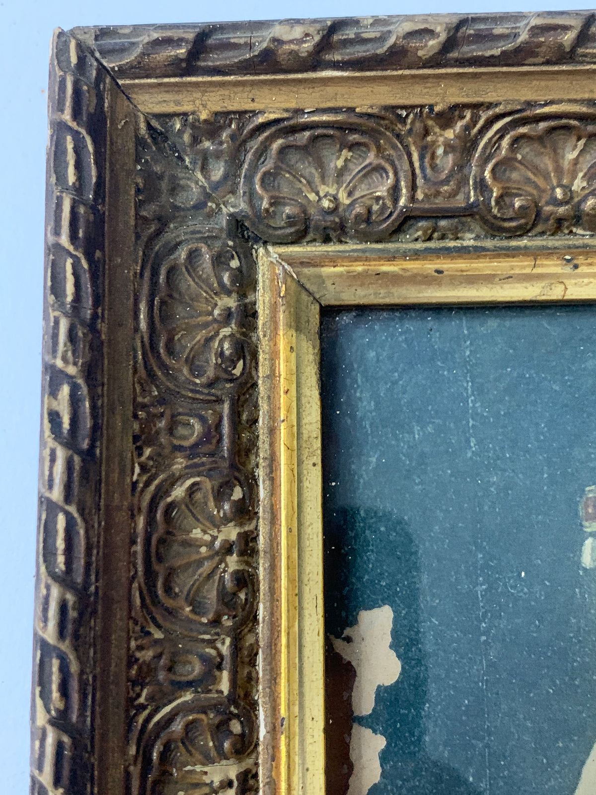 Quadro Vintage Ritratto Di Dama Beatrice D'Este Con Cornice Dorata Antica