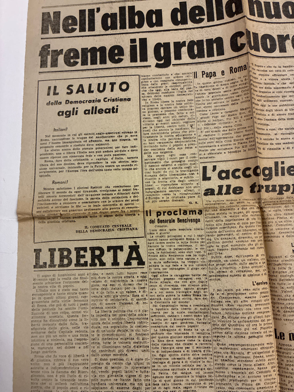 Quotidiano ORIGINALE 5 Giugno 1944 Il Popolo ECCEZIONALE INTROVABILE Liberazione Roma Fronte Unico COMPLETO