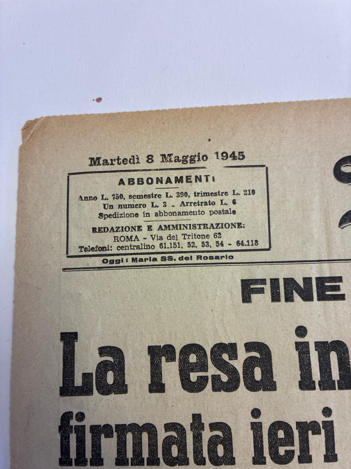 8 Maggio 1945 Il Momento - RESA GERMANIA Fine Seconda Guerra Mondiale