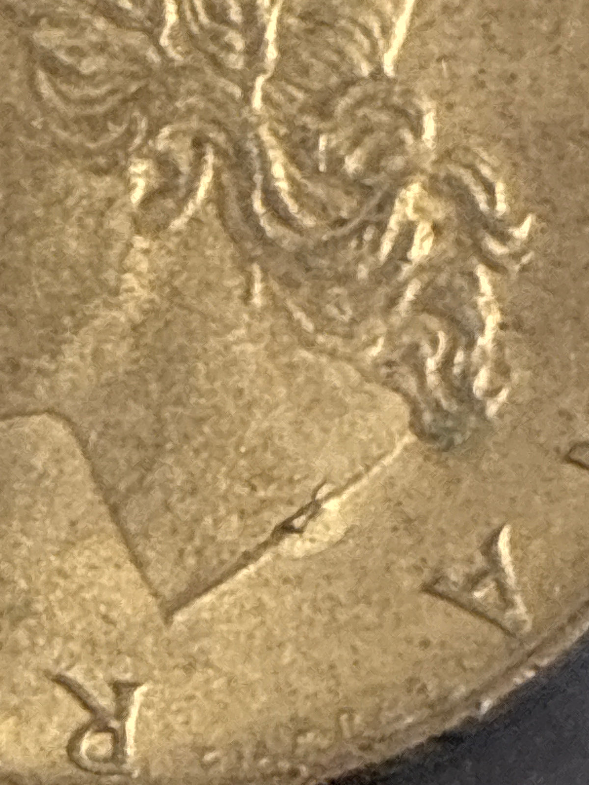 20 Lire 1980 Repubblica Italiana Ramo di Quercia variante con errore di conio eccedenza di metallo e mezzaluna sotto il collo al dritto