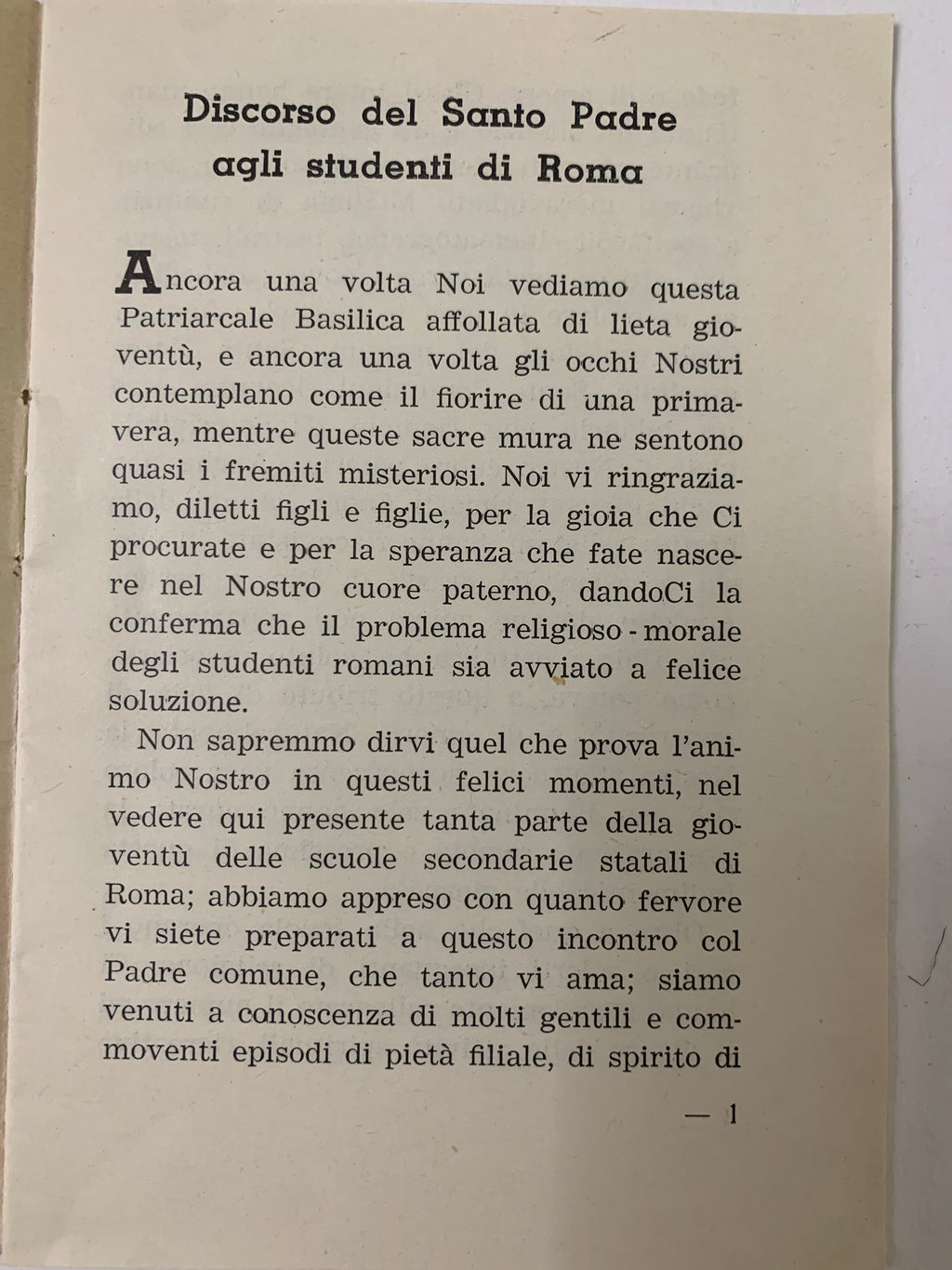 Libretto d'Epoca "Memorabile Incontro con Pietro" - 24 Marzo 1957 Papa Pio XII