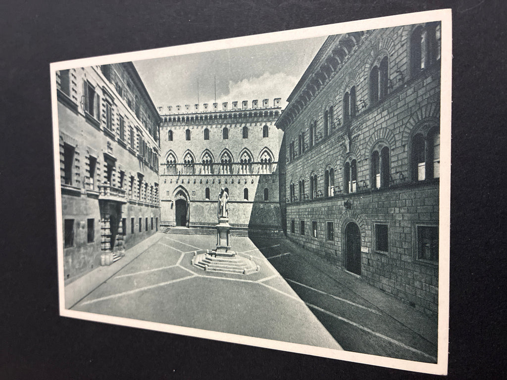 cinque cartoline d'epoca "Omaggio Monte dei Paschi di Siena" - Edizione Zincografica Fiorentina per il Trecentenario dell'Istituto del 1925