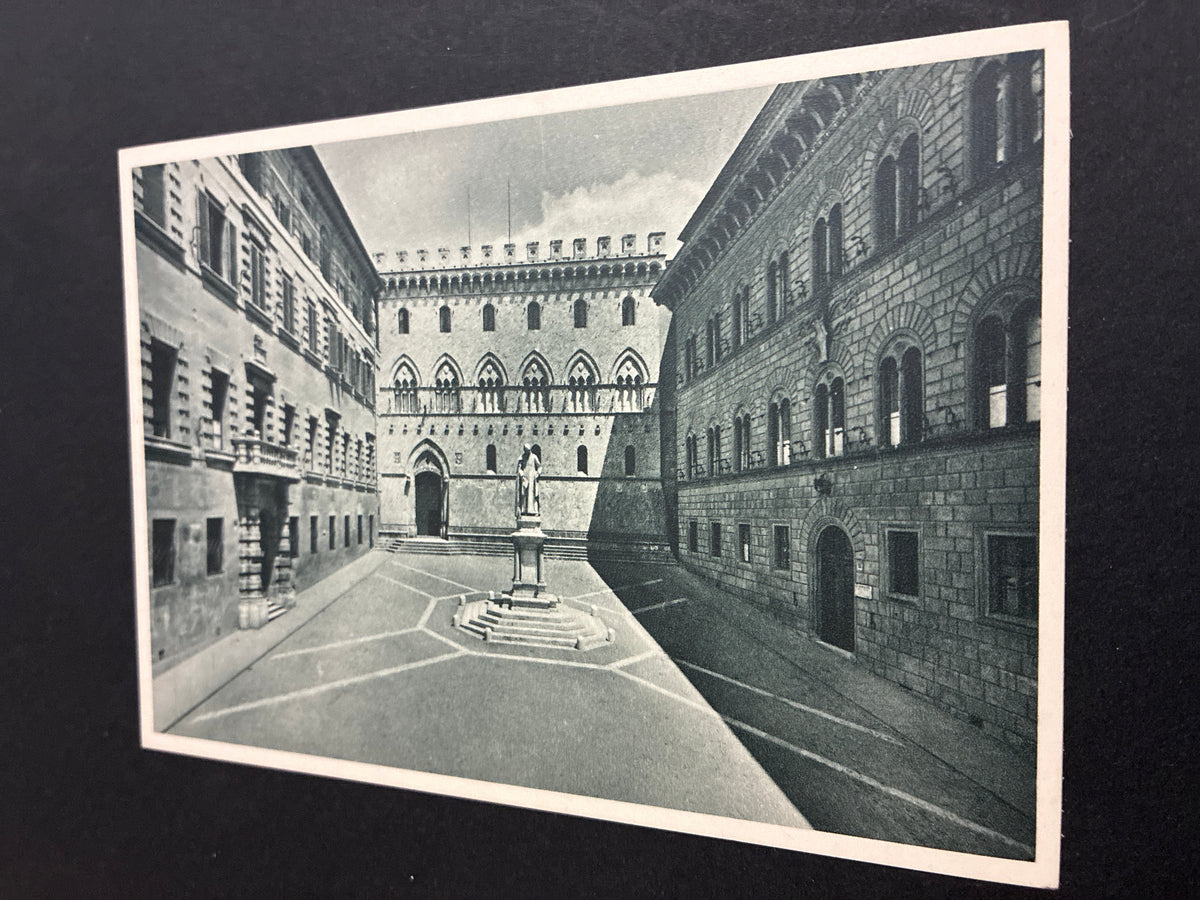 cinque cartoline d'epoca "Omaggio Monte dei Paschi di Siena" - Edizione Zincografica Fiorentina per il Trecentenario dell'Istituto del 1925