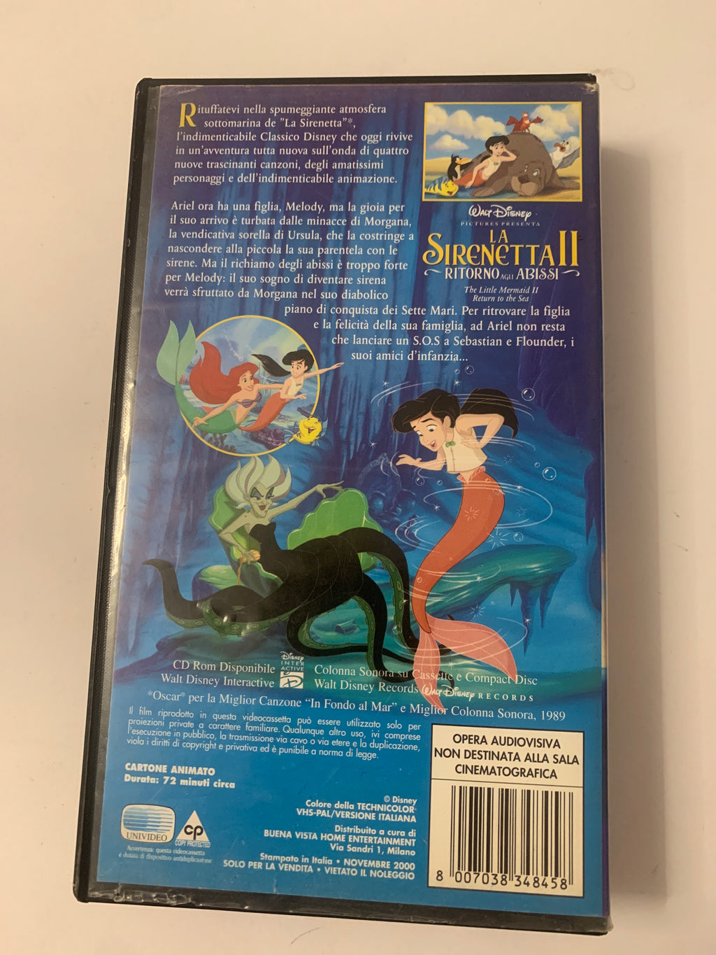Lotto 2 VHS Disney La Sirenetta - Sequel "Ritorno agli Abissi" e Edizione Olografica "Le Principesse"