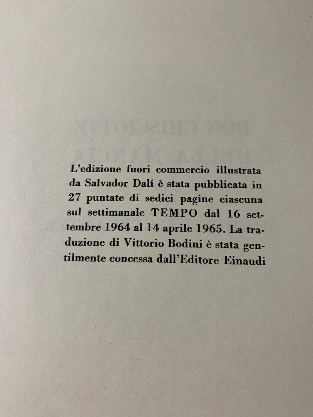 Don Chisciotte della Mancia - M. De Cervantes - Illustrato da Salvador Dalì - Edizione "TEMPO" Aldo Palazzi Editore (1964/1965)