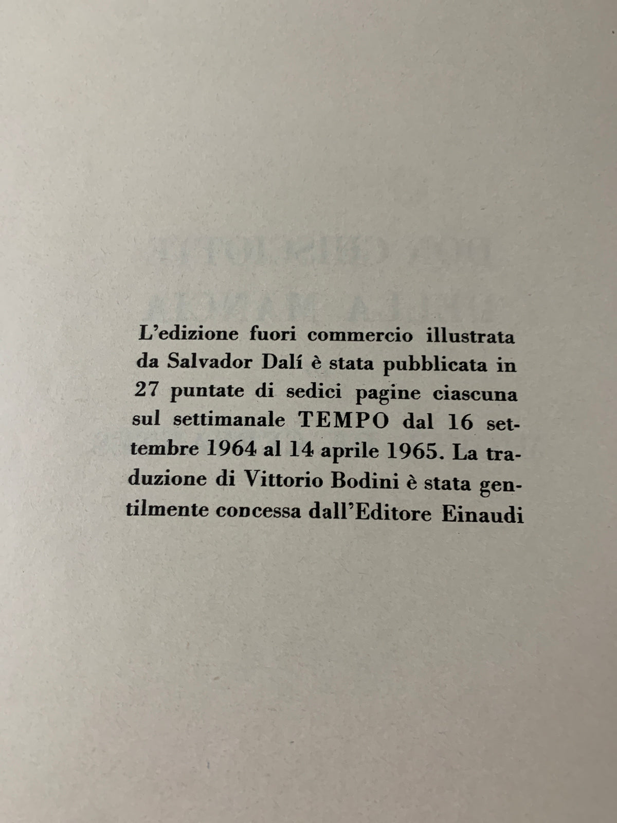 Don Chisciotte della Mancia - M. De Cervantes - Illustrato da Salvador Dalì - Edizione "TEMPO" Aldo Palazzi Editore (1964/1965)
