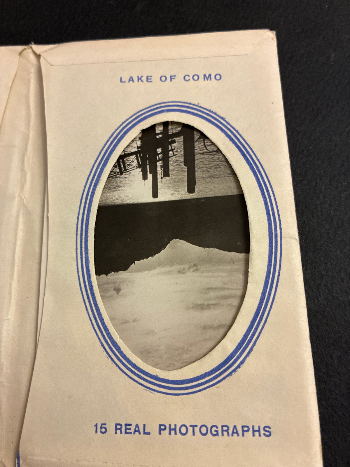 Libretto di cartoline Lago di Como - Busta portafoto con cartoline che compongono 15 vere fotografie d'epoca storiche