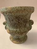 Vaso urna in ceramica artigianale sarda effetto antico "Sardegna" con manici.