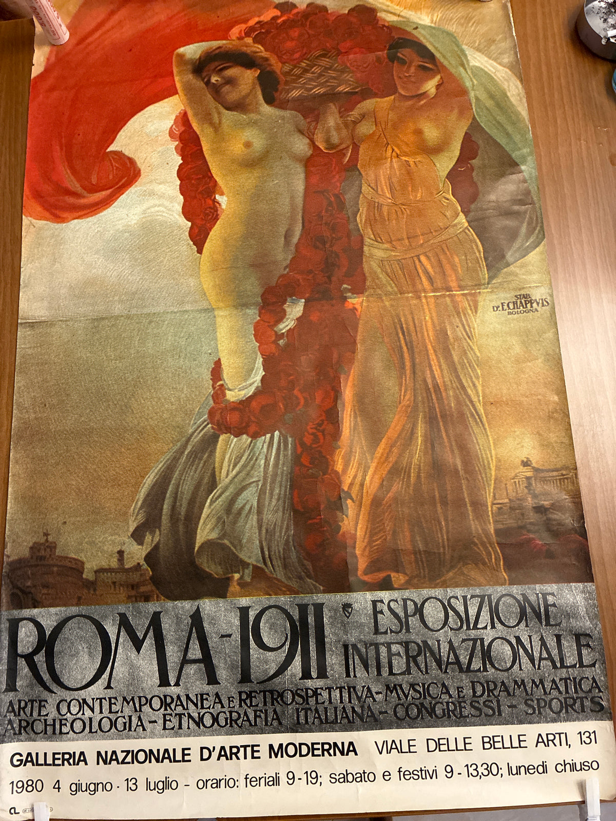 Raro Manifesto Originale Mostra 1980 GNAM Roma Giovanni Mataloni Edizioni De Luca