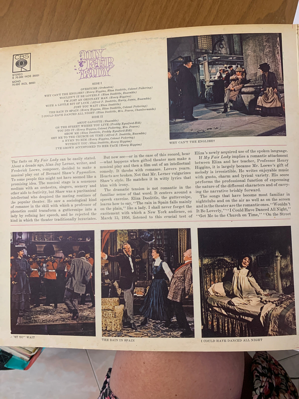 Vinile LP My Fair Lady Sound Track Recording CBS S 70.000 Stereo Audrey Hepburn Rex Harrison