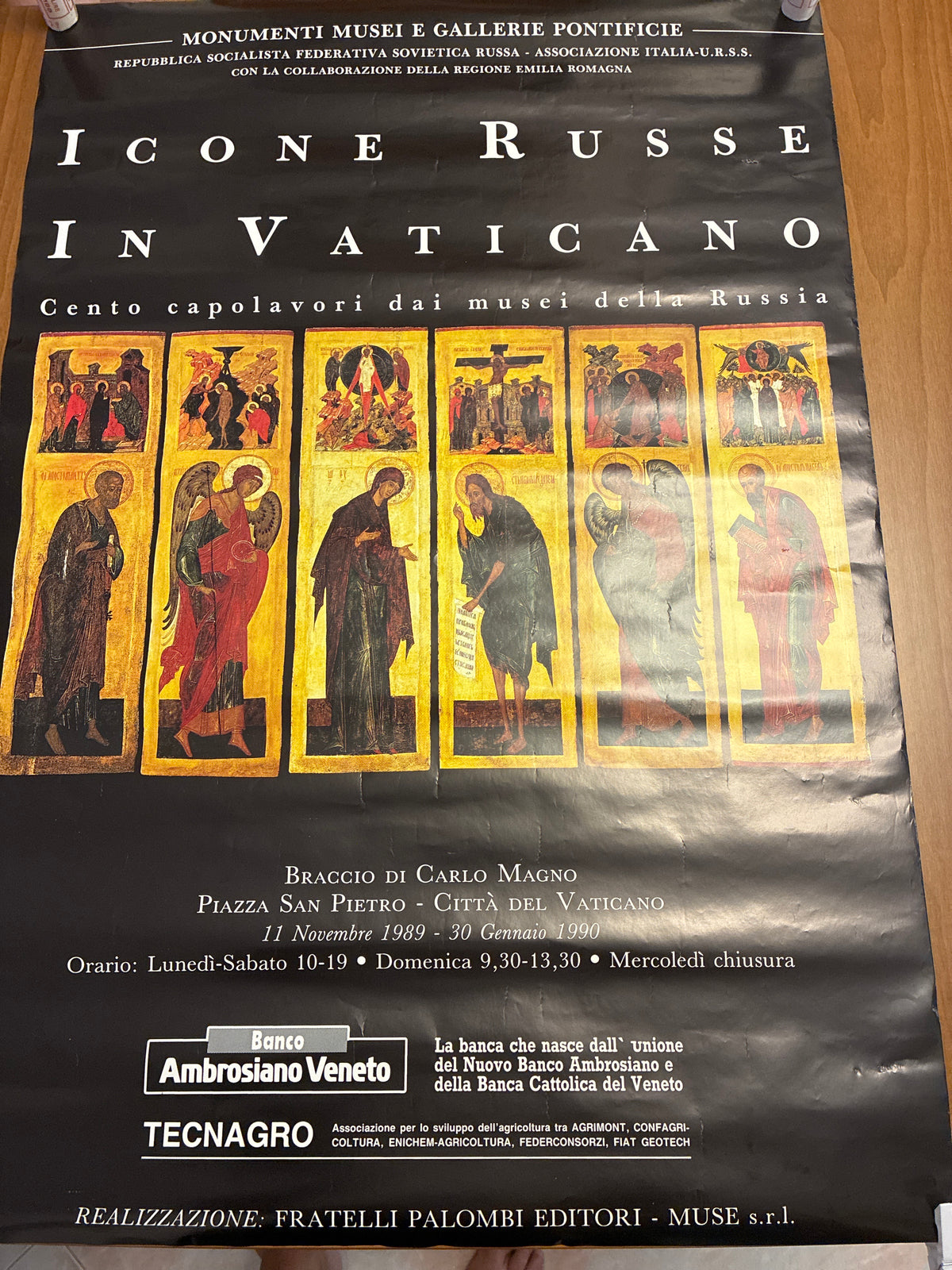 Manifesto Originale 1989 Mostra Icone Russe In Vaticano Poster Vintage