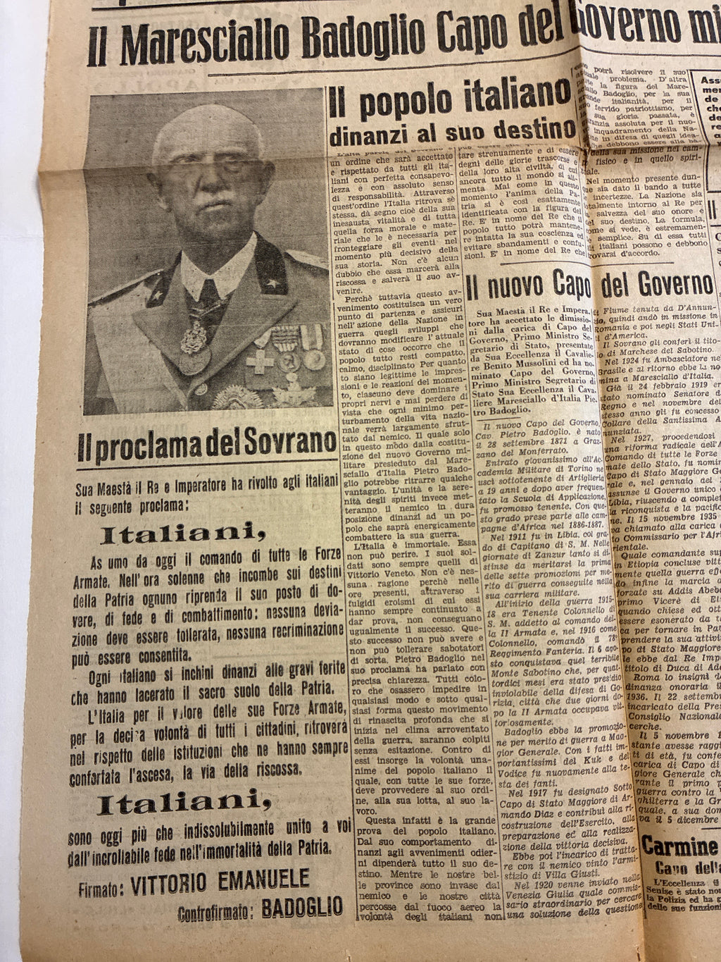 Storico Quotidiano Originale La Tribuna 27 Luglio 1943 - Edizione Completa Roma - Caduta di Mussolini