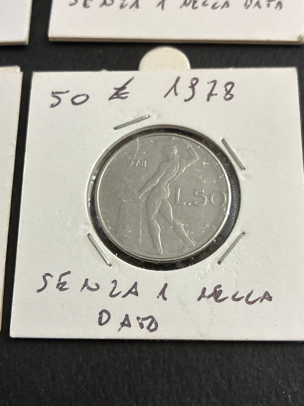 Lotto 6 monete 50 Lire Vulcano con errori di conio e varianti anni 70 e 80