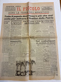 Quotidiano Storico Il Piccolo Trieste 9-10 Settembre 1943 Armistizio Badoglio