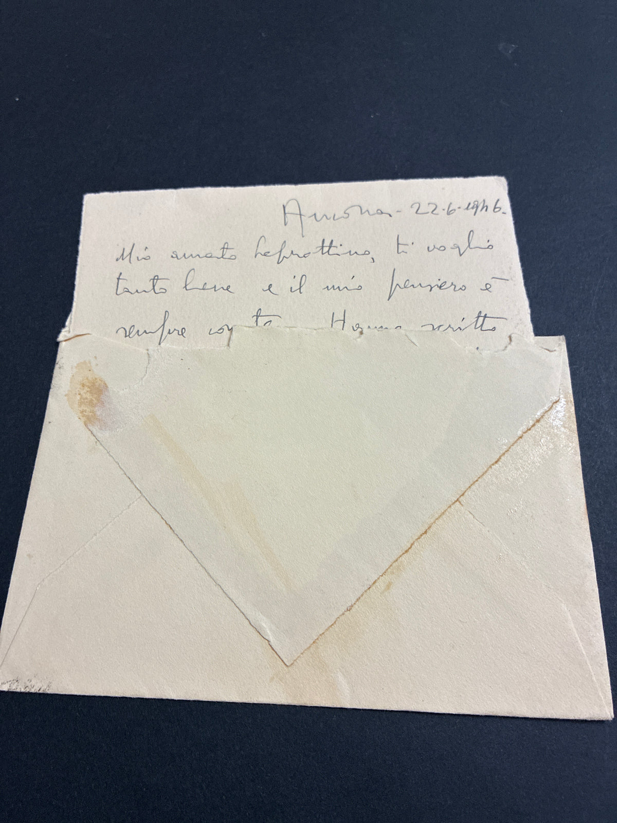 Lettera storica del 22 giugno 1946 (Primi giorni della Repubblica Italiana) da Ancona Ferrovia a Sondalo