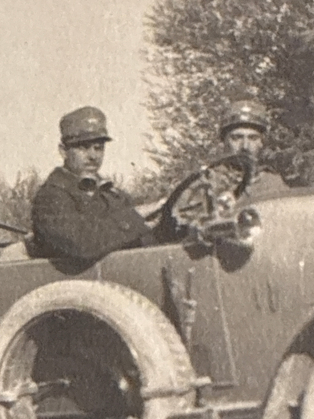 Foto Epoca Autovettura Militare Fiat 4 con il Duca d'Aosta Emanuele Filiberto al Fronte