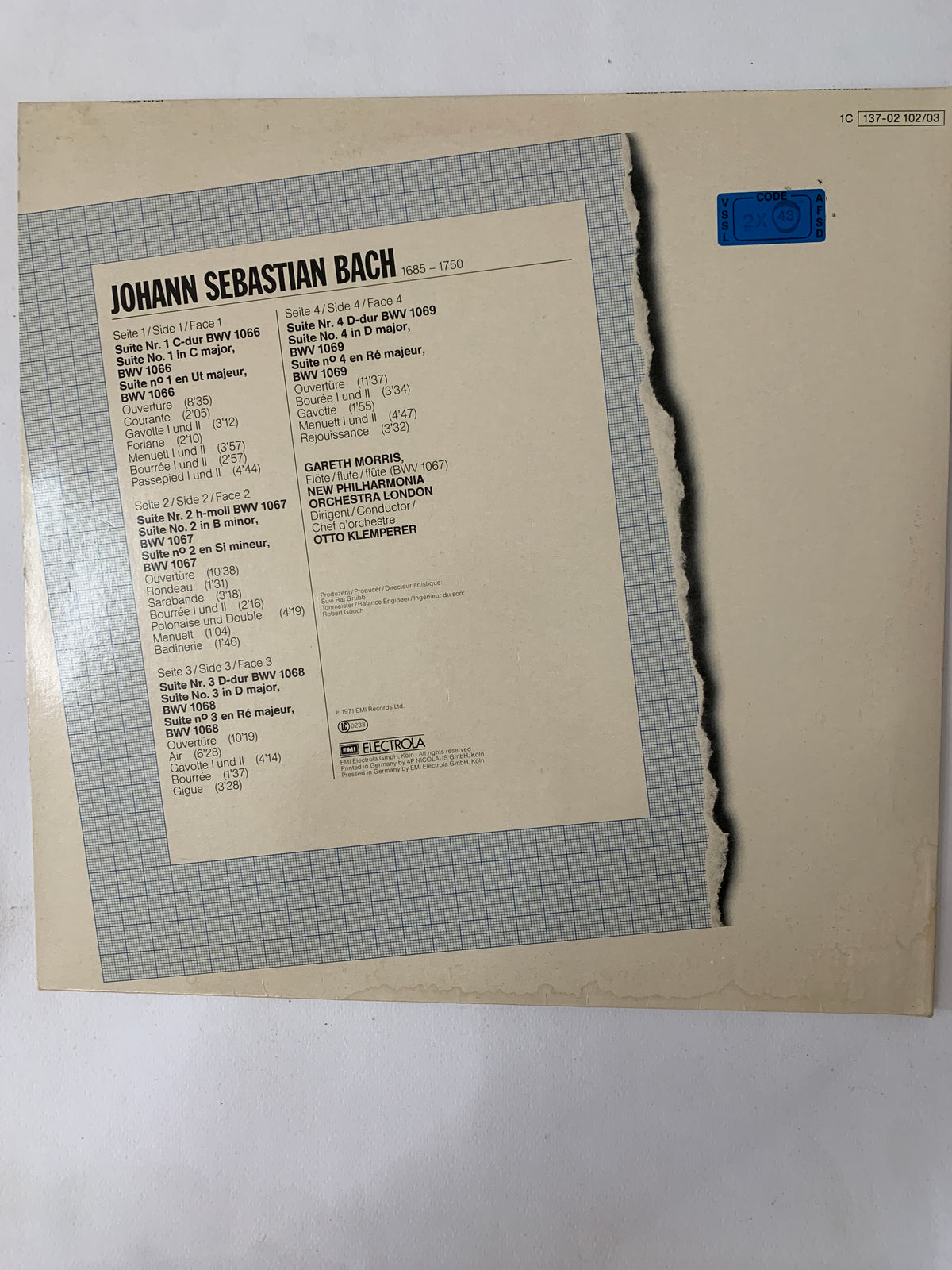 J.S. Bach – Orchester-Suiten No. 1-4 (Otto Klemperer, New Philharmonia Orchestra)
