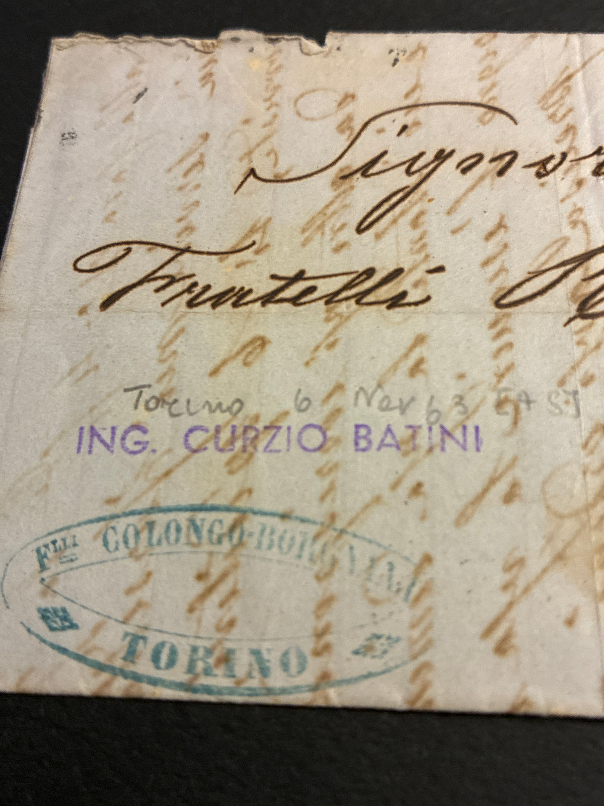 Lettera Storica 1863 da Torino a Savona con Francobollo 15c II Tipo e Transito Genova