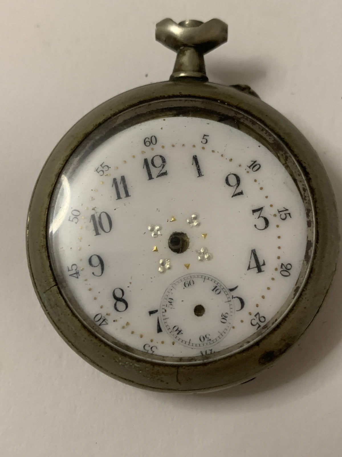 Orologio da Tasca Vintage in Argentan Quadrante in Smalto