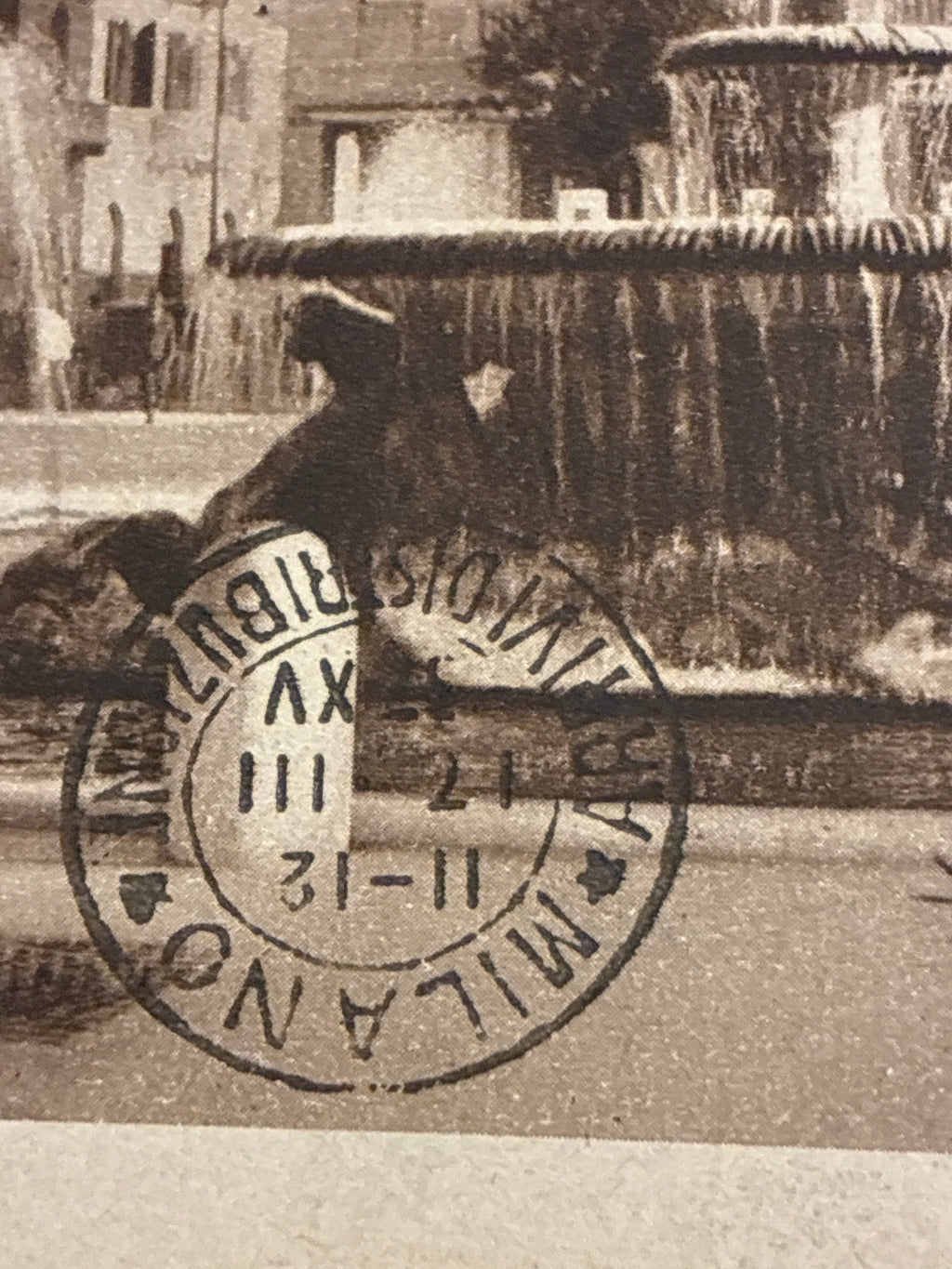 Cartolina Libia 1937 - Tripoli Piazza Italia Fontana - Timbro Meccanico Lotteria Automobilistica - Milano