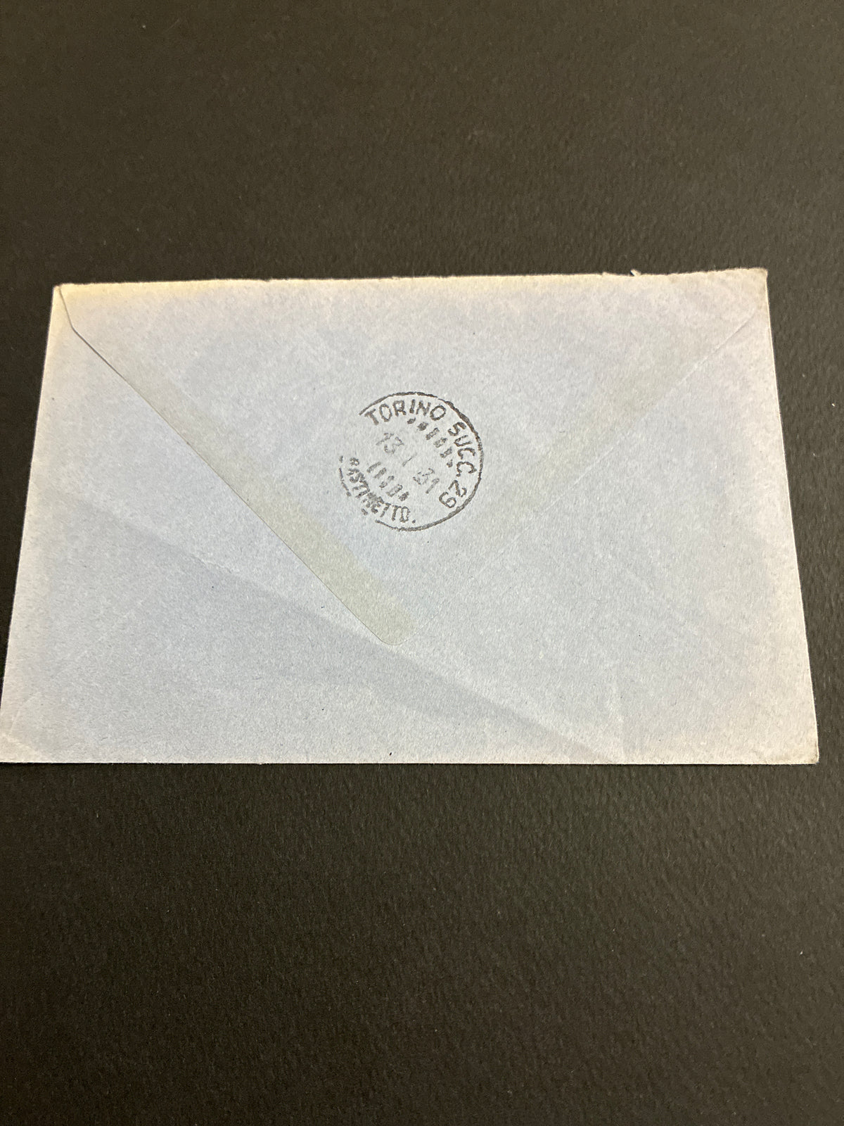 RARA Busta del 1931 spedita dall'ufficio coloniale di Leptis Magna (Tripolitania) a Torino con affrancatura singola da 1,25 Lire "Bimillenario di Virgilio" sovrastampato e ISOLATO