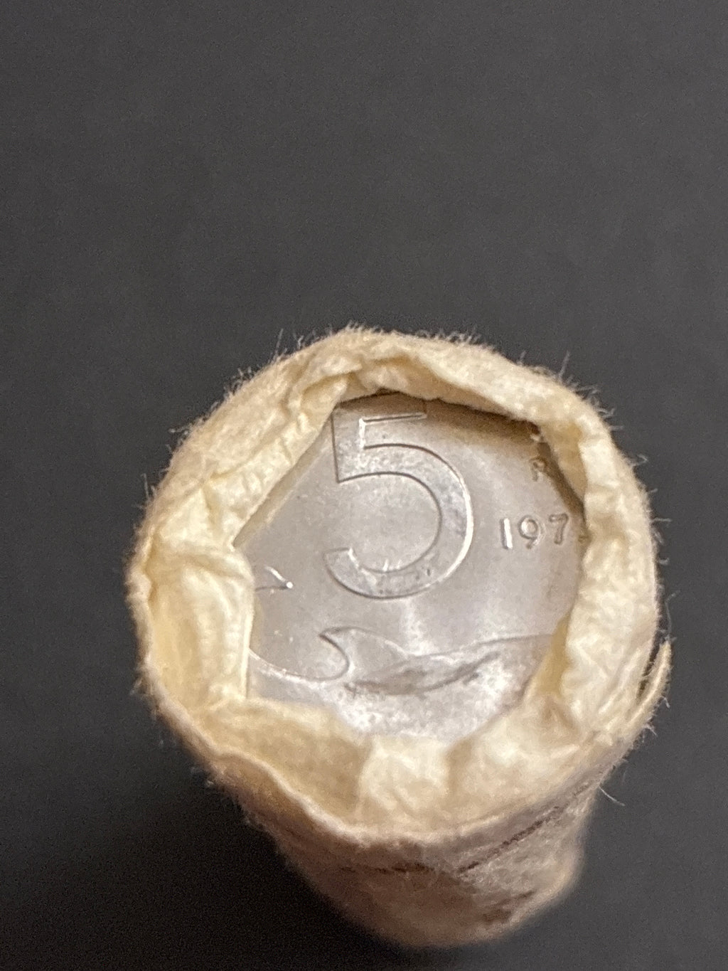 Rotolino 5 Lire 1975 "Delfino" - 50 Pezzi Fior di Conio (FDC) Originale Zecca