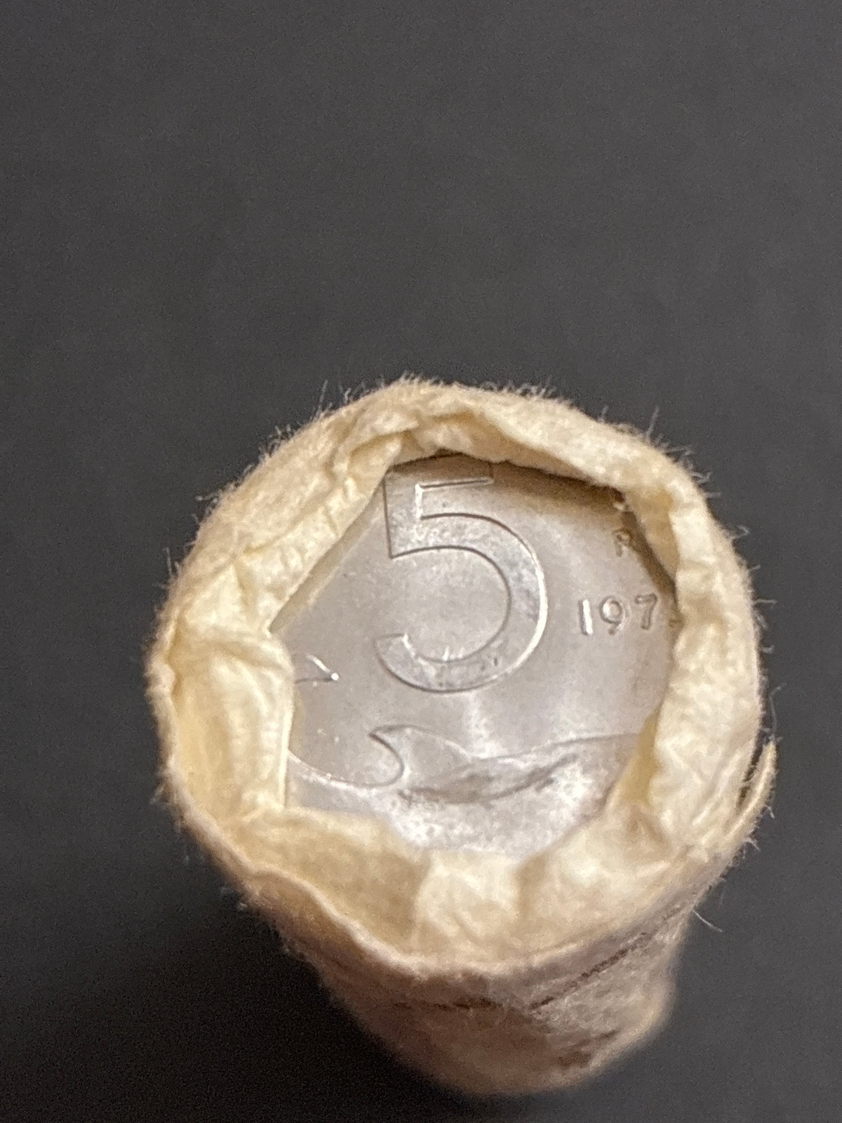 Rotolino 5 Lire 1975 "Delfino" - 50 Pezzi Fior di Conio (FDC) Originale Zecca