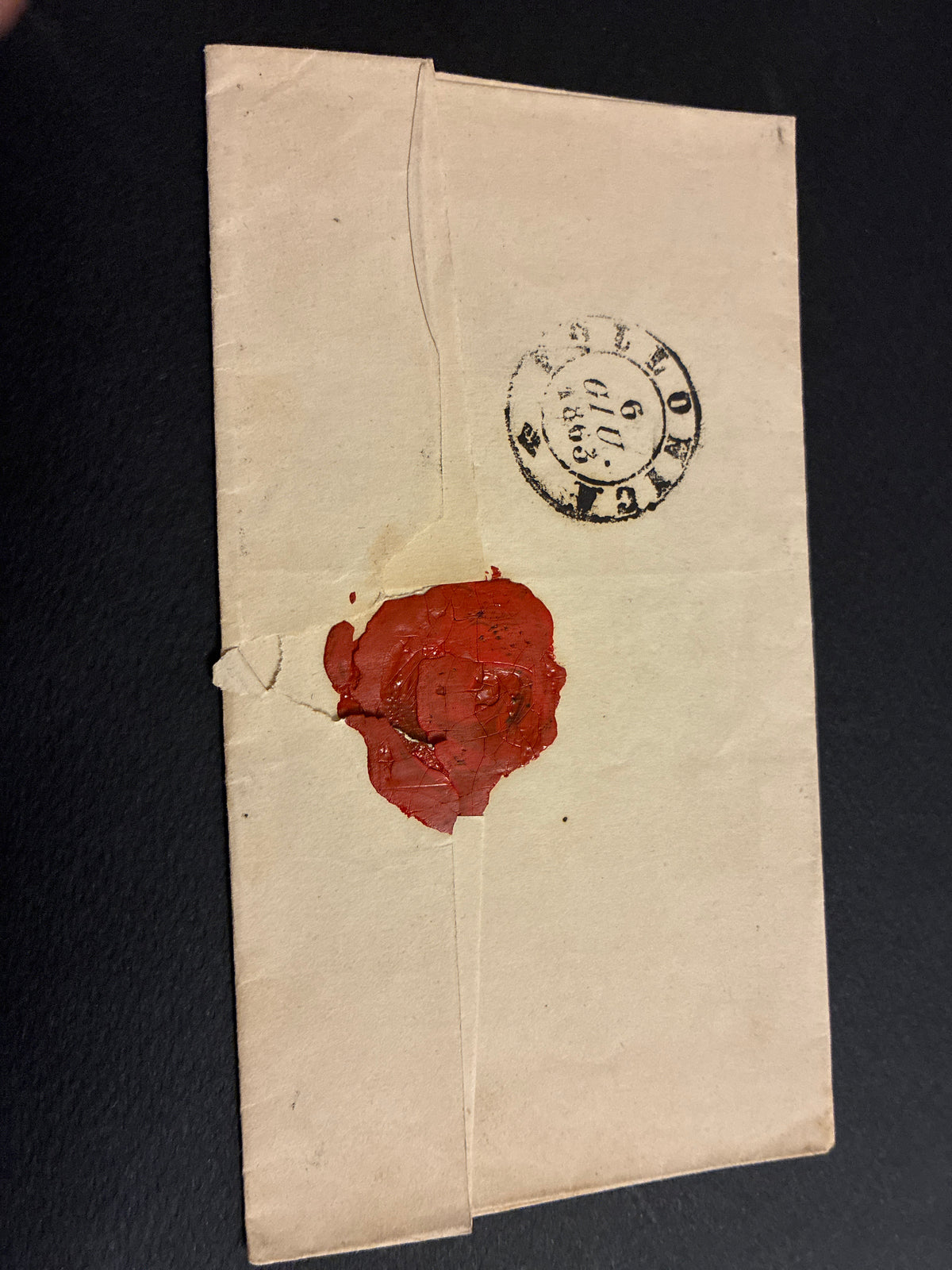 Lettera 1863 con 15 Centesimi Azzurro Primo Tipo "Matraire" in periodo d'uso ordinario dall'Archivio e Collezione dell'Ing. Curzio Batini
