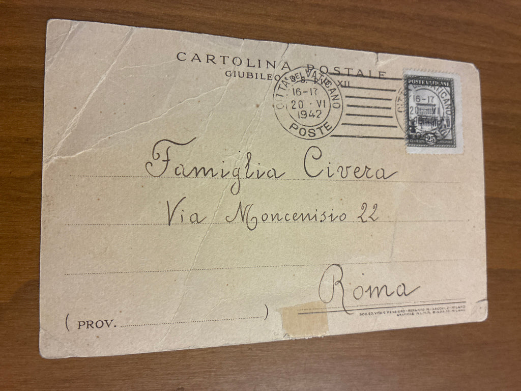Cartolina Città del Vaticano Anno Giubilare 1942/43 Benedizione Papa Pio XII Viaggiata